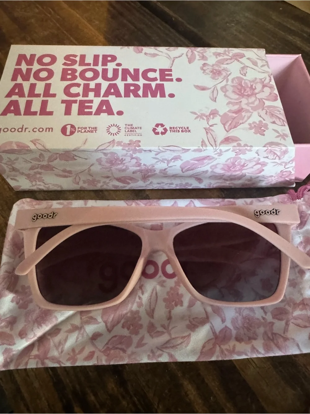 goodr Adult Pop G Rose Retail Therapy Plastic Rectangle Sunglasses - Pink